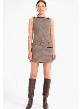 Staud Skyla Mini Dress In Houndstooth S NWT